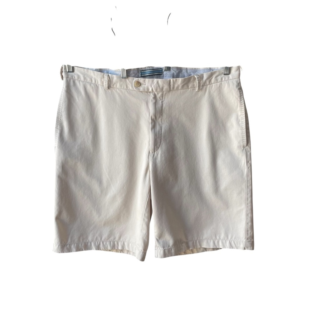 Peter Millar Cream Flat Front Shorts‎